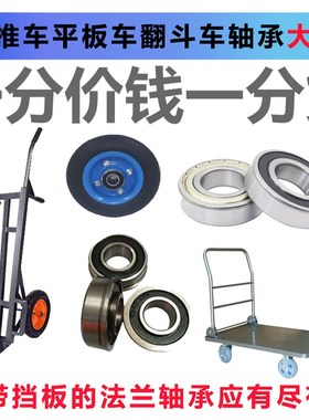 手推车轴承型号大全 平板车翻斗车60046204带挡板的f6202法兰轴承