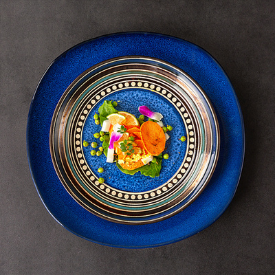 玉泉盘子盘子家用陶瓷深盘高级感餐具蓝色特别好看的餐盘西餐盘子