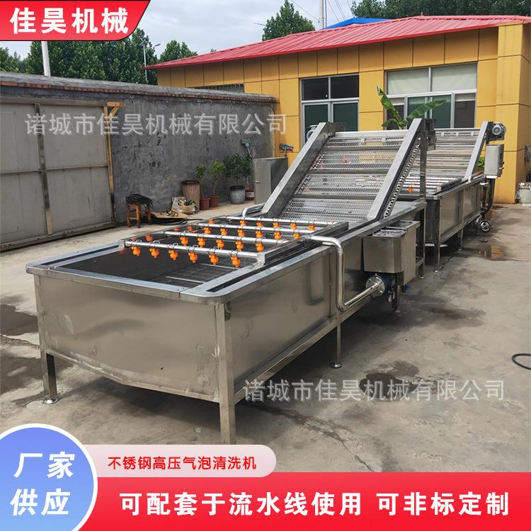 小型苹果气泡清洗机蔬菜鼓泡涡流洗菜机辣椒净菜加工设备生产厂家