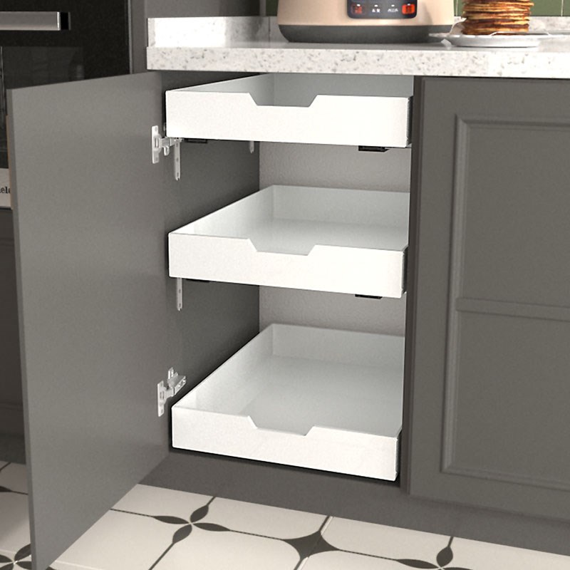 环保级全PP塑料托盘n厨房橱柜家用滑轨抽屉收纳盒分层整理储物拉