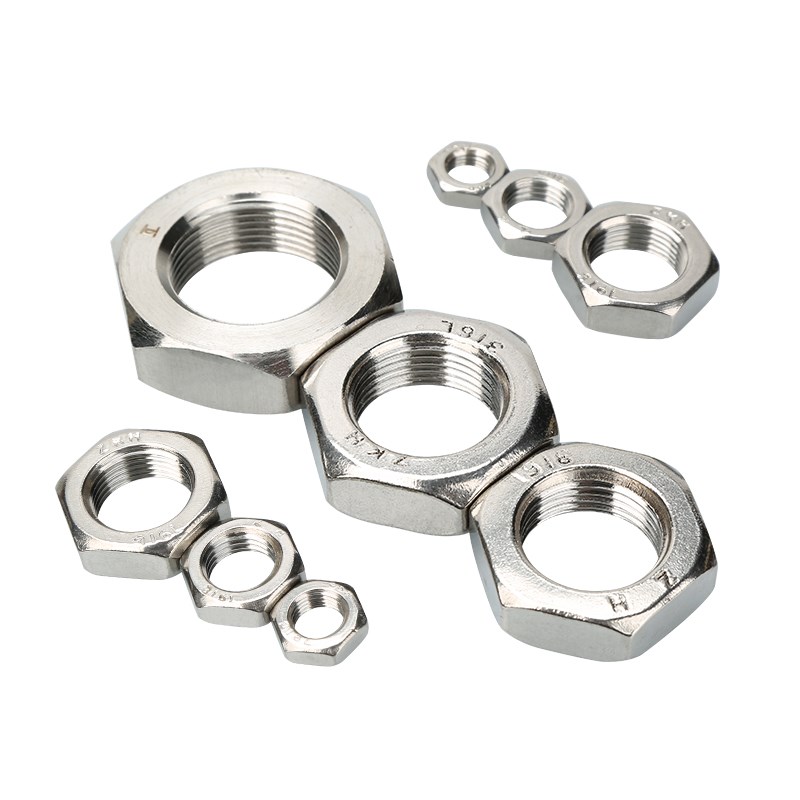 316L不锈钢六角细牙薄螺母M8M10M12Mz14M16M18M20M22M24*1*1.5*2