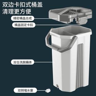 免手洗平板拖把刮l刮家用懒人木地板拖地I神器旋转拖布桶乾湿两用