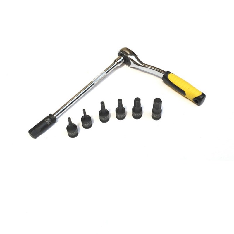 。德来亚1/4旋具头压批套筒快速扳手内六角套N筒批头 星批1/4吋套