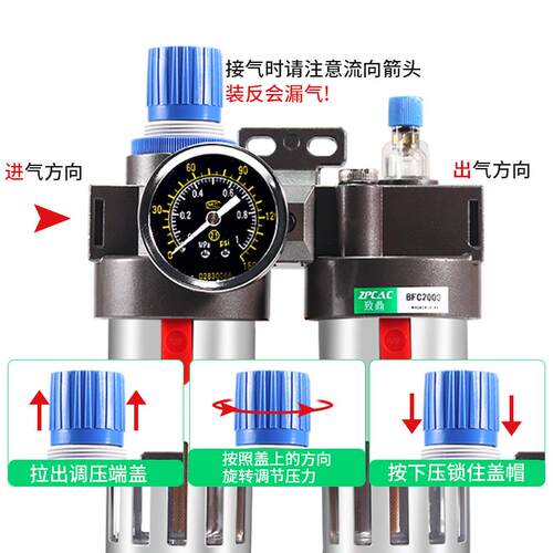 空压机BFC气g源处理器2000油水分离器BFR3000空气过滤器BC4000
