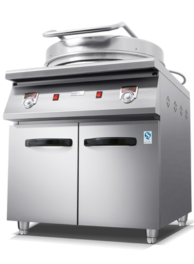 粤华 YFA-1580柜式商用电饼铛双面加热电烤烙饼机带Z储物柜新品