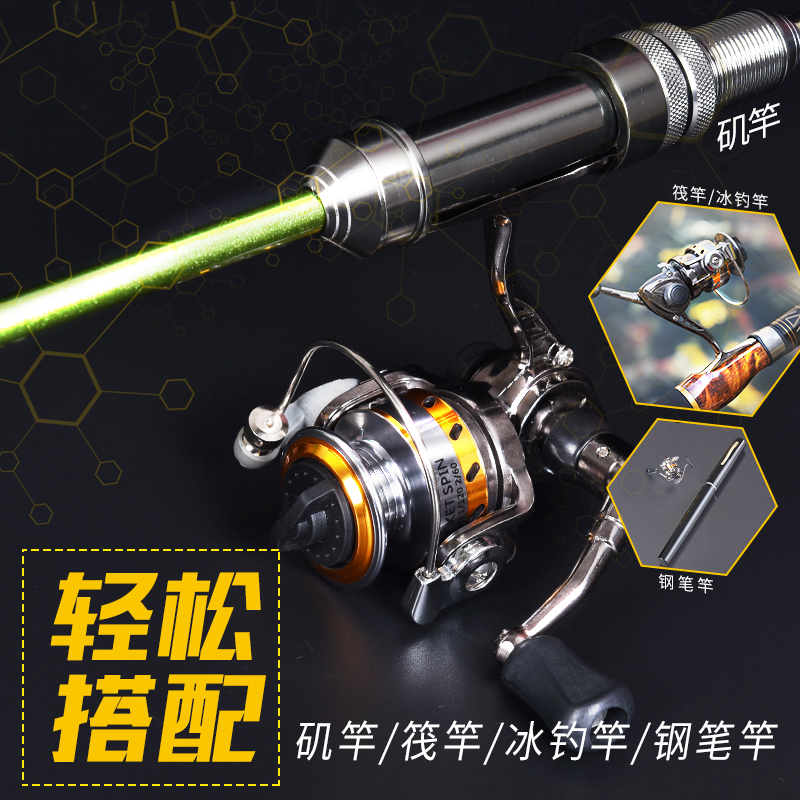 小鱼轮迷你超小特价不锈钢全金属渔线轮筏钓冰钓矶竿Y轮路亚纺车