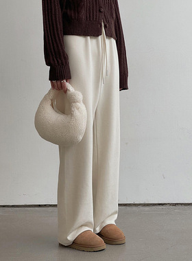 【素颜遛狗裤 4色】歌铭韩系通勤直筒加绒休闲裤冬季阔腿裤N292B