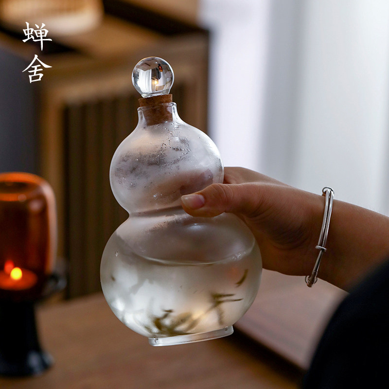 蝉舍葫芦冷泡壶新中式高硼硅玻璃冷萃壶耐高温绿茶壶冷萃茶壶创意