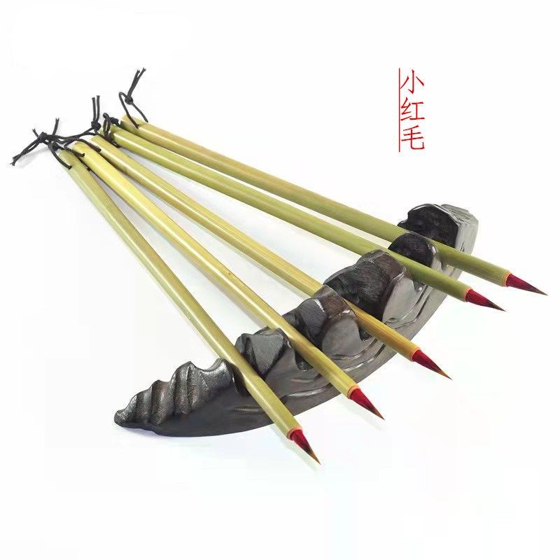 小红毛狼毫小楷毛笔不掉毛 工笔国画水彩勾线笔 小号楷书法专用笔