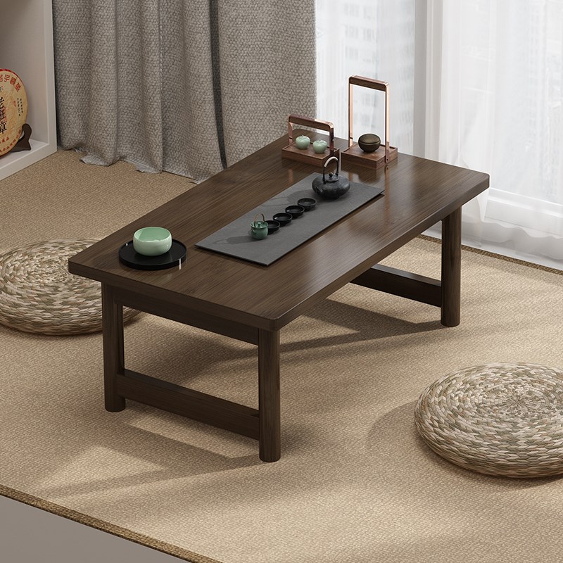 可折叠桌炕桌实木飘窗桌榻榻米小茶几实木简约床上电脑小桌子矮桌
