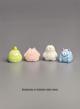 无聊了,找几只小毛怪玩玩可爱治愈电脑桌面日式工位办公桌小摆件