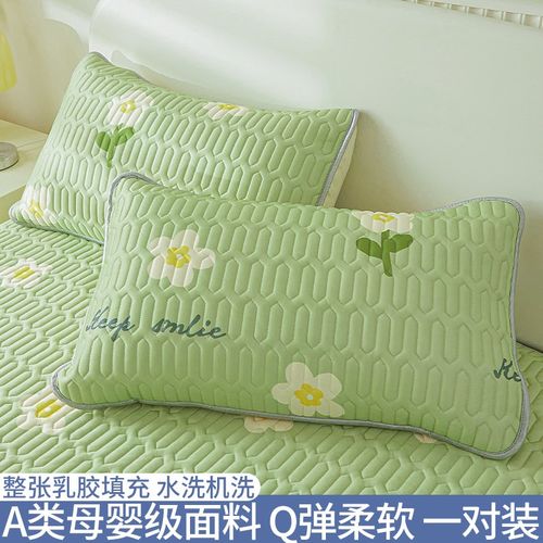 枕头套一对装夏季凉感乳胶冰丝枕套48cmx74cm单个大号枕芯内胆套