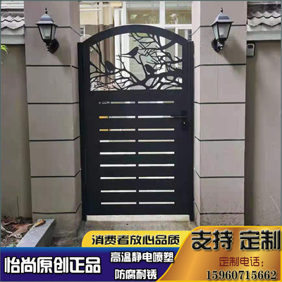 欧式庭院门别墅大门单双开铁艺门花园门户外门铁门不锈钢防盗铁门
