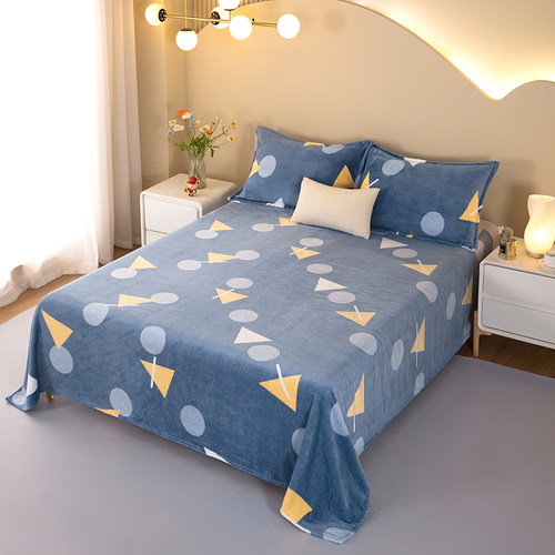 冬季床单单件双面毛绒绒学生宿舍单人家用法兰绒珊瑚绒床单