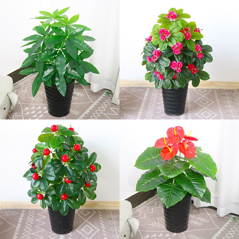仿真植物假树盆栽假花绿植摆件塑料植物落地室内落地公司装饰盆景