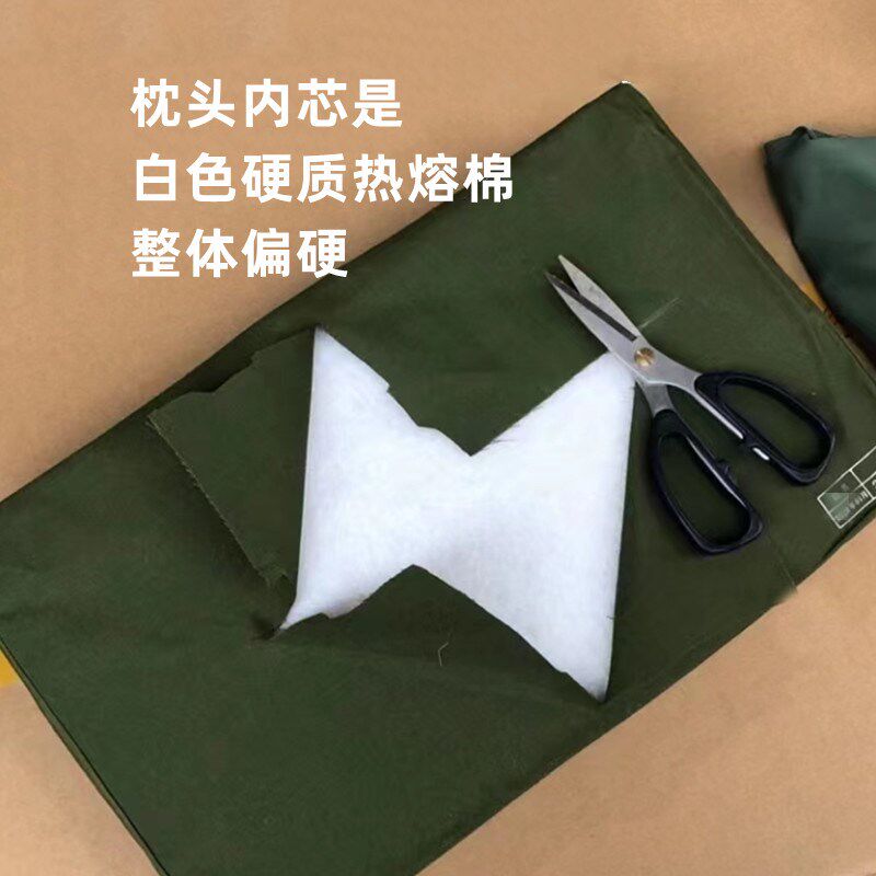 军绿色枕头硬质棉高低护颈椎助眠记忆棉枕头单位宿舍内务枕头
