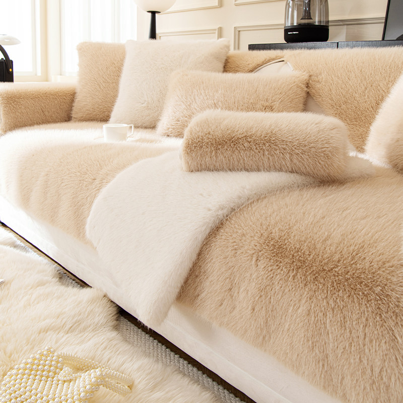 兔毛绒沙发垫子冬季水貂绒毛绒坐垫防滑皮沙发套罩2024新款盖布巾,居家布艺,沙发垫,淘宝优惠券,粉丝福利购,淘宝优惠卷