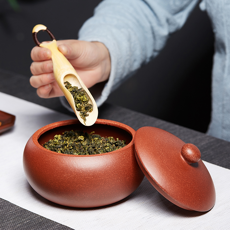 紫砂茶叶罐密封罐储存罐高端陶瓷存茶罐家用中式装茶罐醒茶罐小号