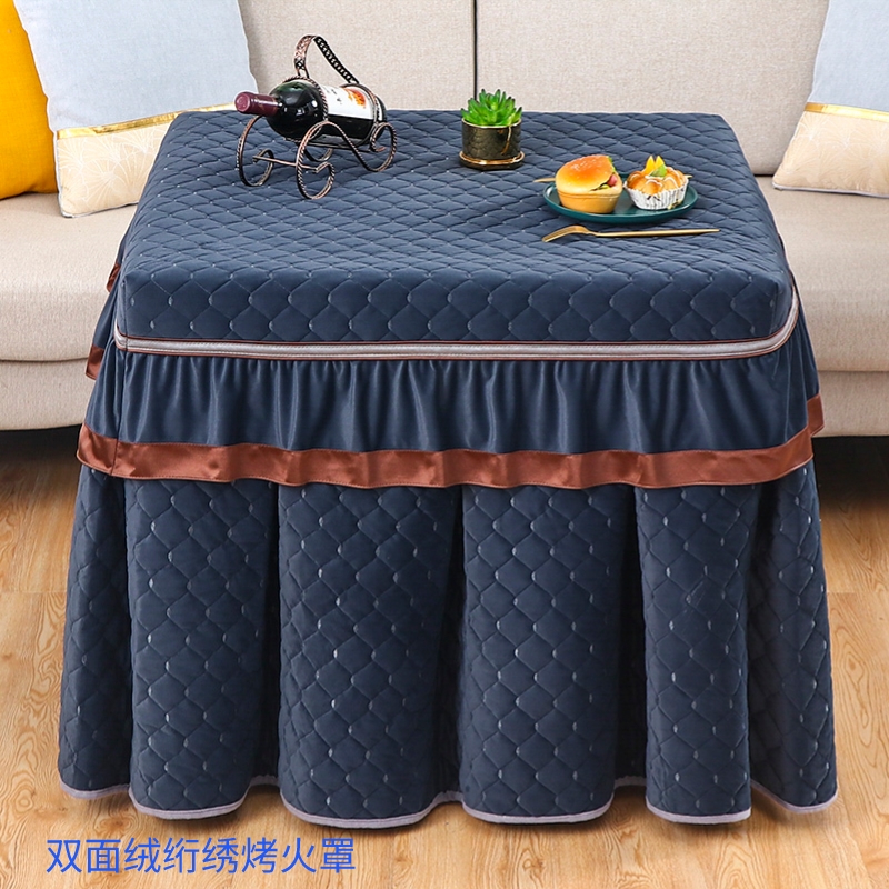 新款电炉罩烤火被正方形长方形双面绒加厚麻将机罩冬季取暖茶几罩