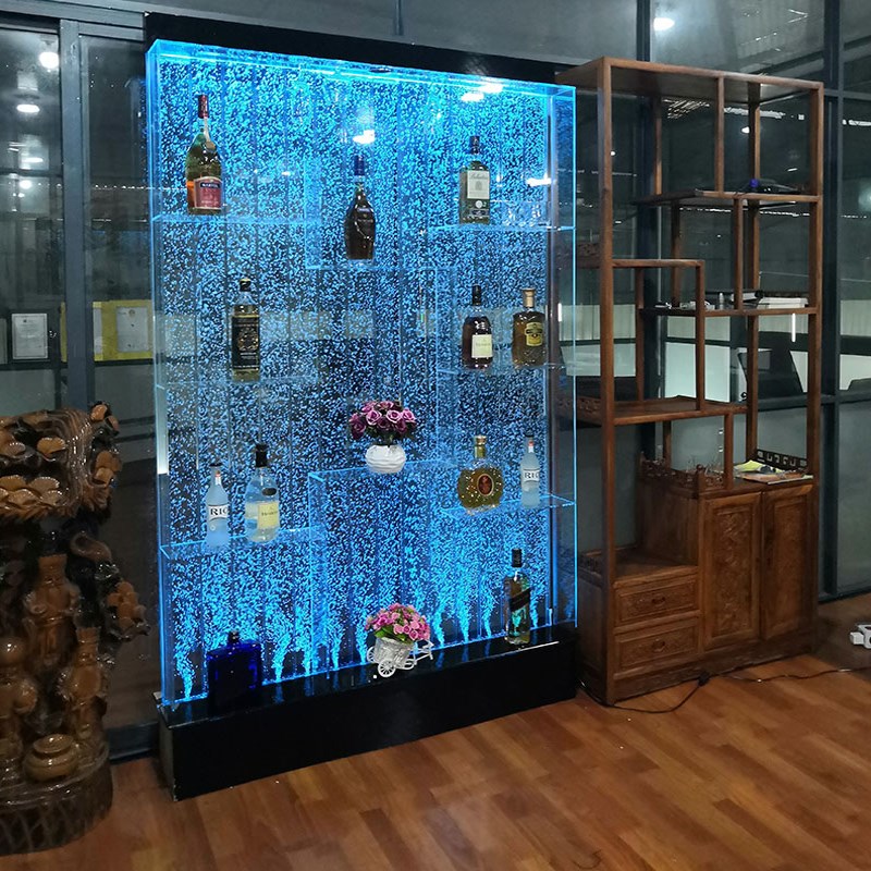 流水摆件客餐厅进门玄关高级装饰酒柜玻璃创意水幕墙流水屏风隔断