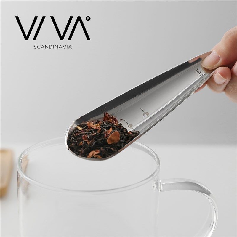 丹麦VIVA不锈钢磁吸量茶勺茶铲 单只茶叶匙勺子专用取茶茶具茶匙