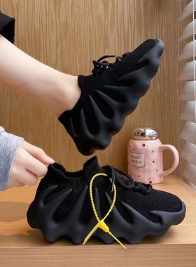 450椰子鞋男女八爪老爹网鞋2025新款透气飞织女鞋跳绳居家健身鞋