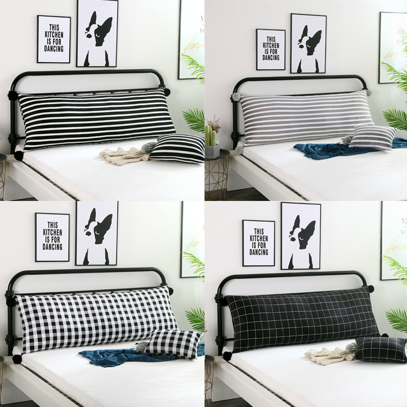 in床边长枕垫双人卧室流行床枕大靠背榻榻米软袋可拆卸，可清洗