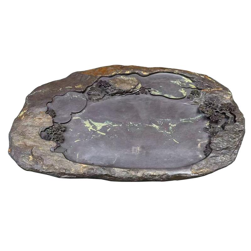 端石茶盘肇庆厂家精品绿端紫端宋坑梅花天然原石家用功夫茶台茶海