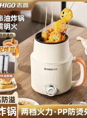 志高多功能电油炸锅家用防溅油电炸壶带滤网省油炸锅串串香电锅