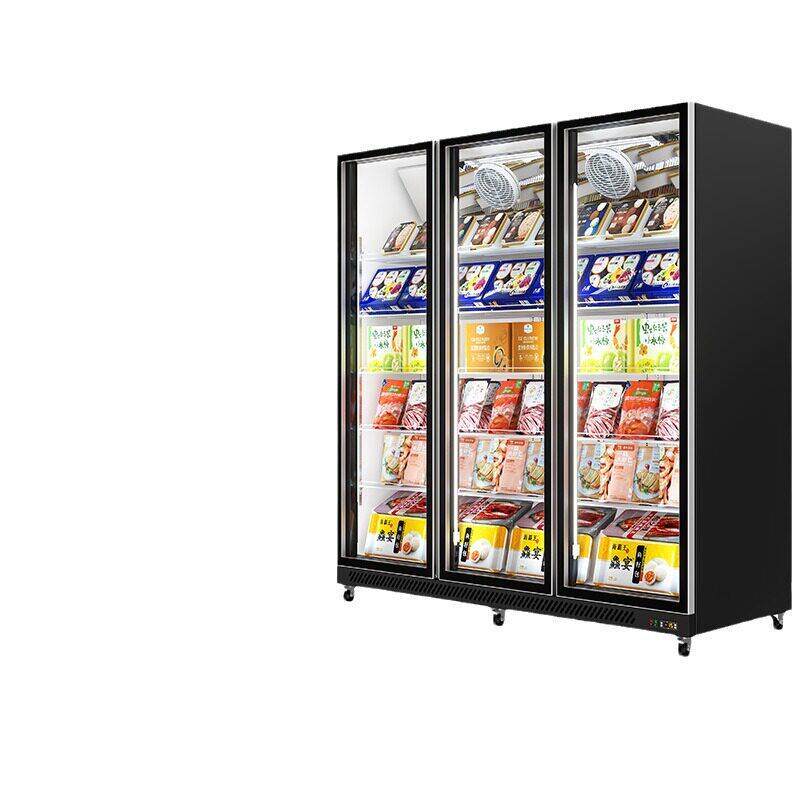 商用风冷无霜速冻冰柜超市食品生鲜展示柜包子榴莲全屏立式冷冻柜
