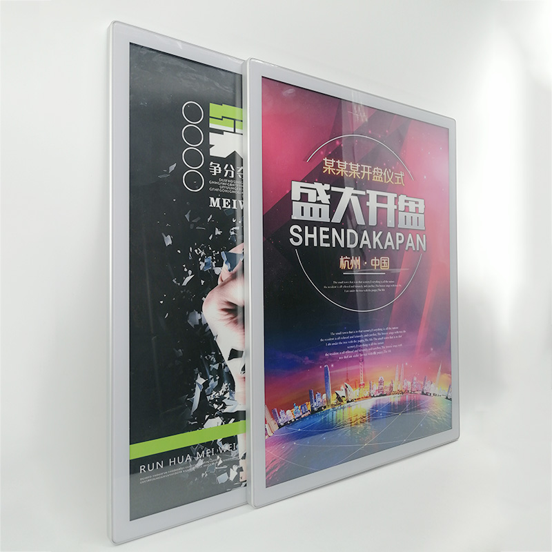 新款电梯传媒画框挂墙展板铝合金圆角海报框分众电梯框海报广告框
