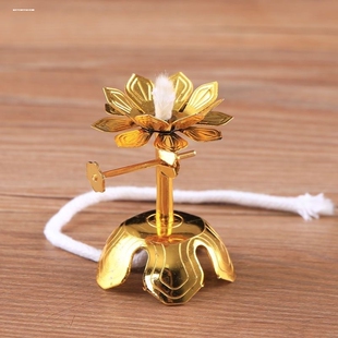 镀铜合金 可伸缩灯芯架 莲花灯架灯座 酥油灯 供佛灯油灯芯架