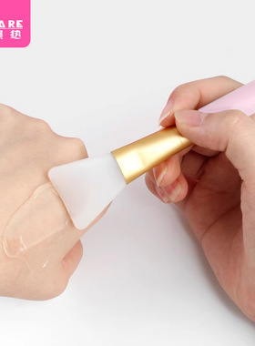 面膜刷BB1sq801-粉色扁平搅拌棒软硅胶头脸部涂抹式泥膜工具