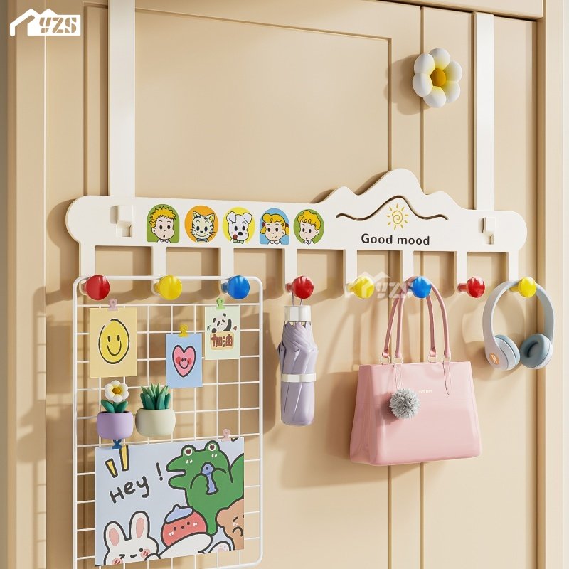 卧室门后挂钩免打孔多巴胺挂衣架卧室衣服帽子包包收纳架置物架,收纳整理,挂钩/粘钩,淘宝优惠券,粉丝福利购,淘宝优惠卷