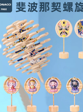 京剧脸谱旋转树斐波那契螺旋树棒棒糖变脸解压工位桌面小摆件