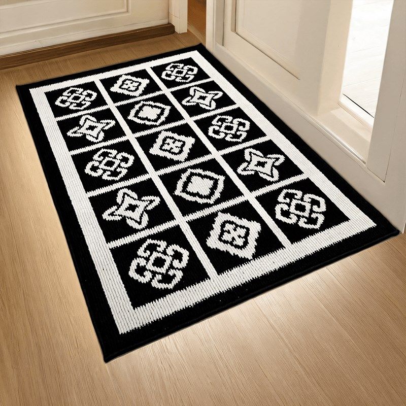黑爵士加厚丙纶提花机织入户门垫防滑玄关地毯可机洗无异味进门口