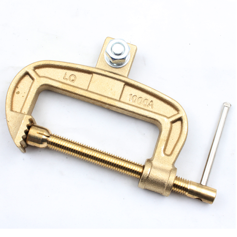 全铜地线夹电焊机埋弧焊氩弧焊地线钳C型1000A大功率全铜接地夹