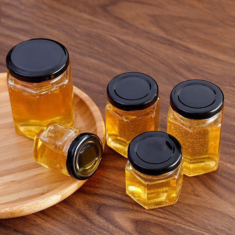 玻璃瓶密封罐子六角复古透明罐罐腌制辣椒酱柠檬百香果蜂蜜罐