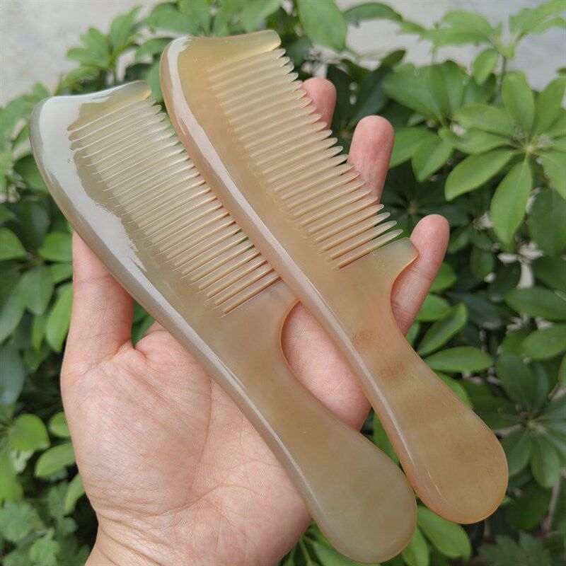 精品加厚天然绵羊角梳子按摩头皮疏通经络防脱防静电牛角梳梳子