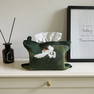 针织布艺纸巾套纸巾包卫生纸盒纸 抱婴袋式 文艺系风格 车载椅背挂式