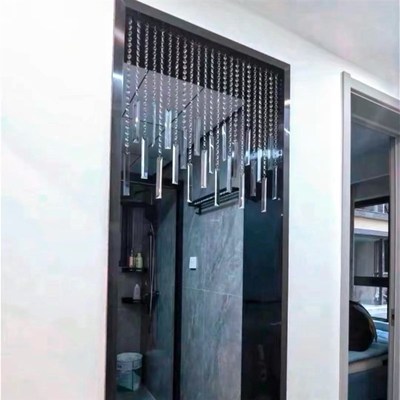现代极简水晶珠帘卫生间半墙装饰客厅玄关过道轻奢隔断门帘免打孔