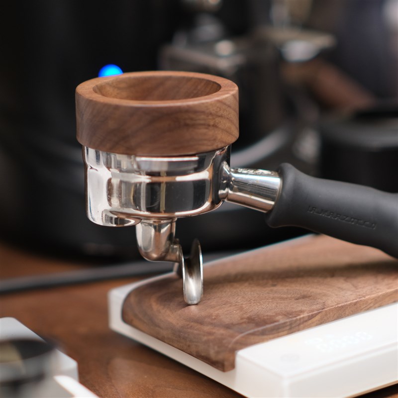 素止 胡桃木制磁吸外卡接粉环 防飞粉 58/53/51 意式咖啡接粉器