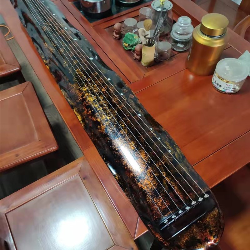 蕉叶式古琴初学者入门练习琴 纯手工百年老杉木生漆鹿角霜演奏琴
