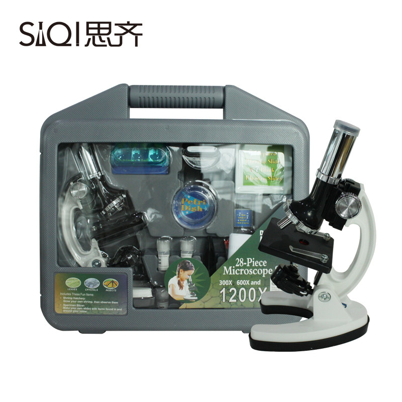 儿童显微镜 1200倍 金属显微镜 豪华礼盒套装生物显微镜科学实验