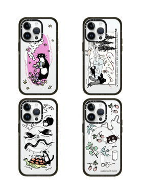 【PX＆FC】可爱小黑猫17Promax手机壳适用苹果16/15Pro亚克力iPhone14PLUS保护套女13PM潮牌磁吸Magsafe1ins2