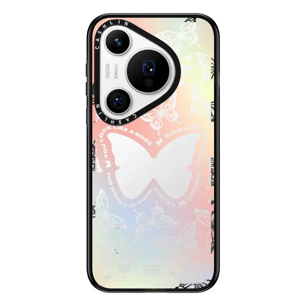 【PX＆FC】幻彩蝴蝶适用华为Pura70Pro手机壳字母花图腾液态金属透明亚克力磁吸创意HUAWEI手机壳