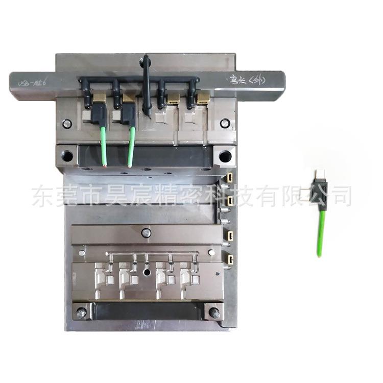 厂家直销Micro+Type-C手机充电宝插头线模具注塑包胶模高精度成品