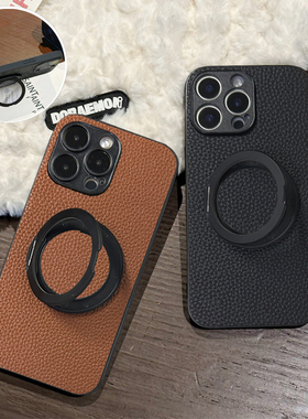 坎宁安适用于小米POCOF6PRO手机壳F6旋转F5Pro支架F5商务F4Gt折叠F3皮质F2Pro荔枝纹F1小众时尚防摔保护套