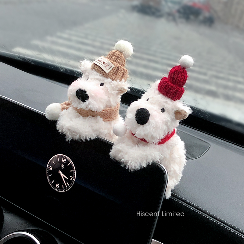 西高地汽车屏幕车内饰品摆件中控显示屏车载怀挡装饰汽车玩偶公仔