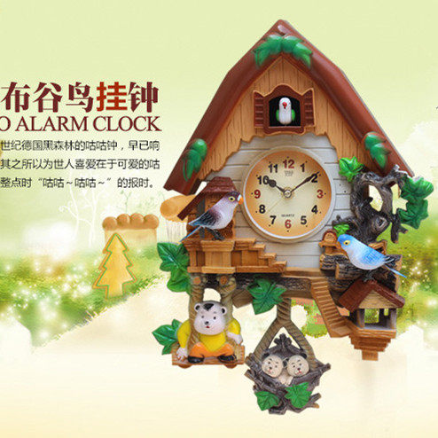 北极星机芯咕咕钟卡通创意挂钟儿童房卧室静音石英钟客厅钟表挂表